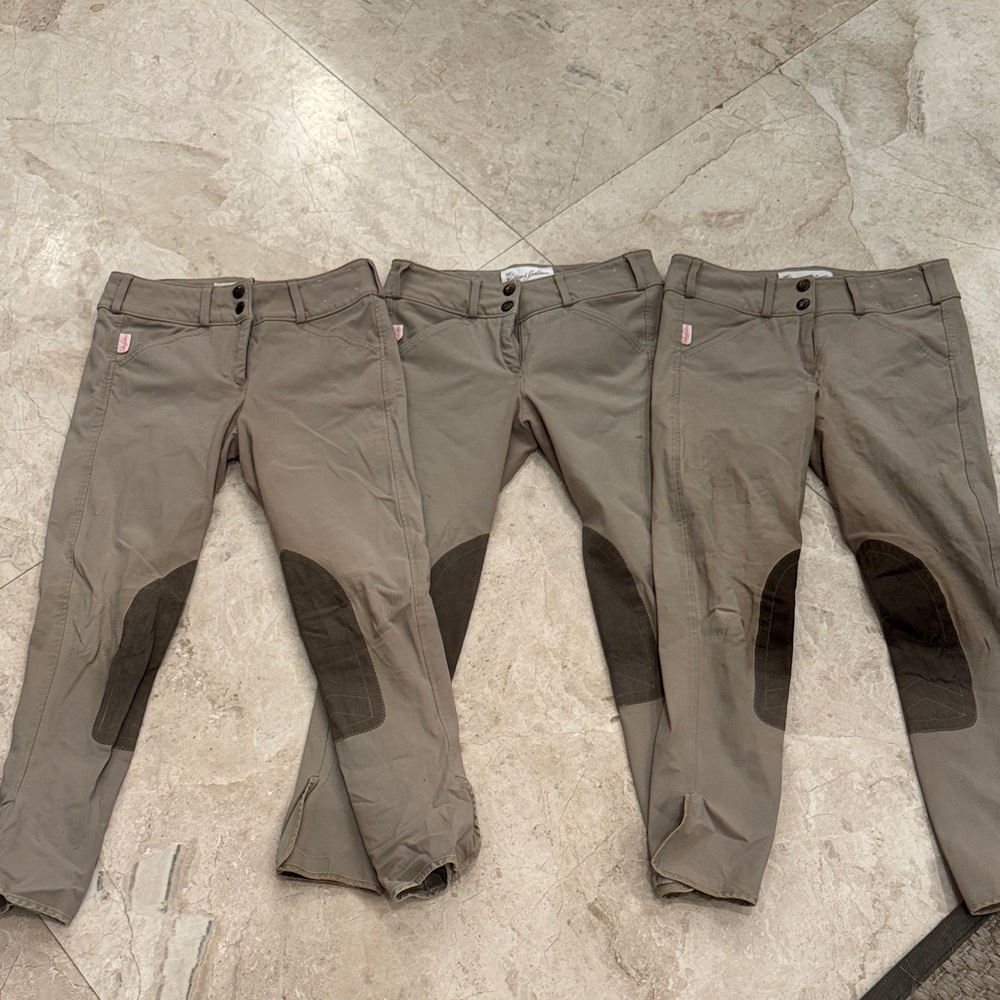 Tailored Sportsman Kids Tan Riding Breeches - 3 pairs